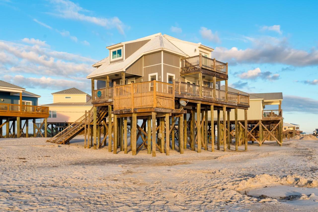 Strand Castle: Gulf Front Retreat with Game Room and Rooftop Crow's Nest Dauphin Island Exterior photo